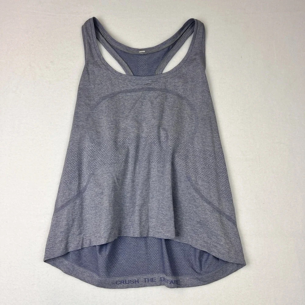 Lululemon Swiftly Tech Racerback Tank Heathered Purple Blue Size 16